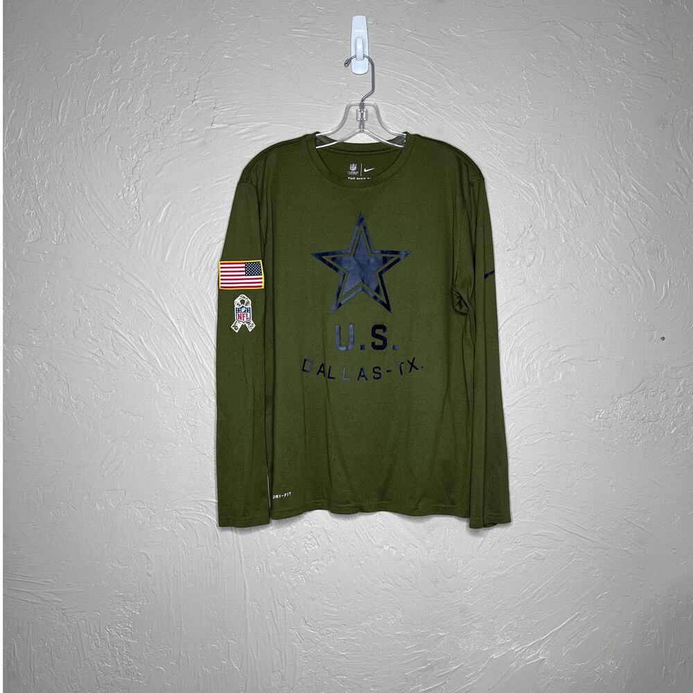 Nike Dallas Cowboys Dark Green Long Sleeve - Large